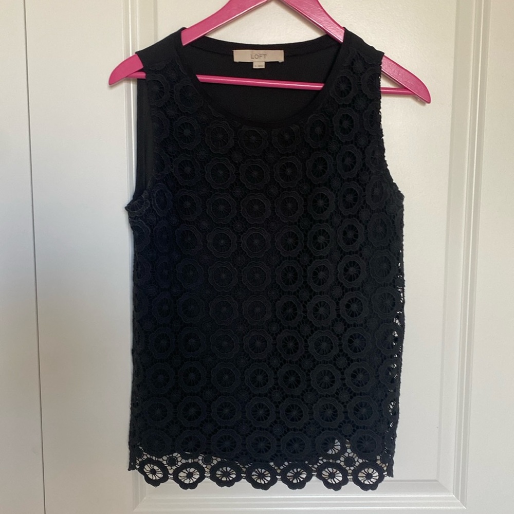 LOFT Crochet Layered tank